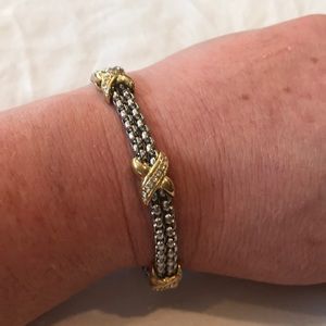 Silver and Gold color cable bracelet